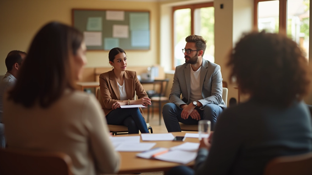 Groupe de personnes assises en cercle lors d'une réunion communautaire