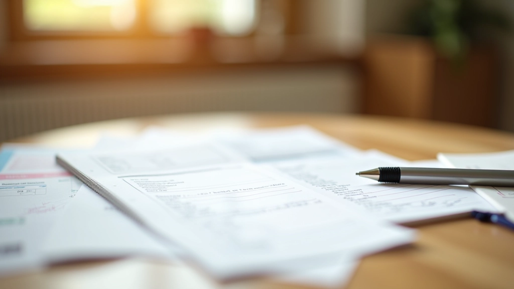 Liste d'épicerie et reçu de courses sur une table de cuisine