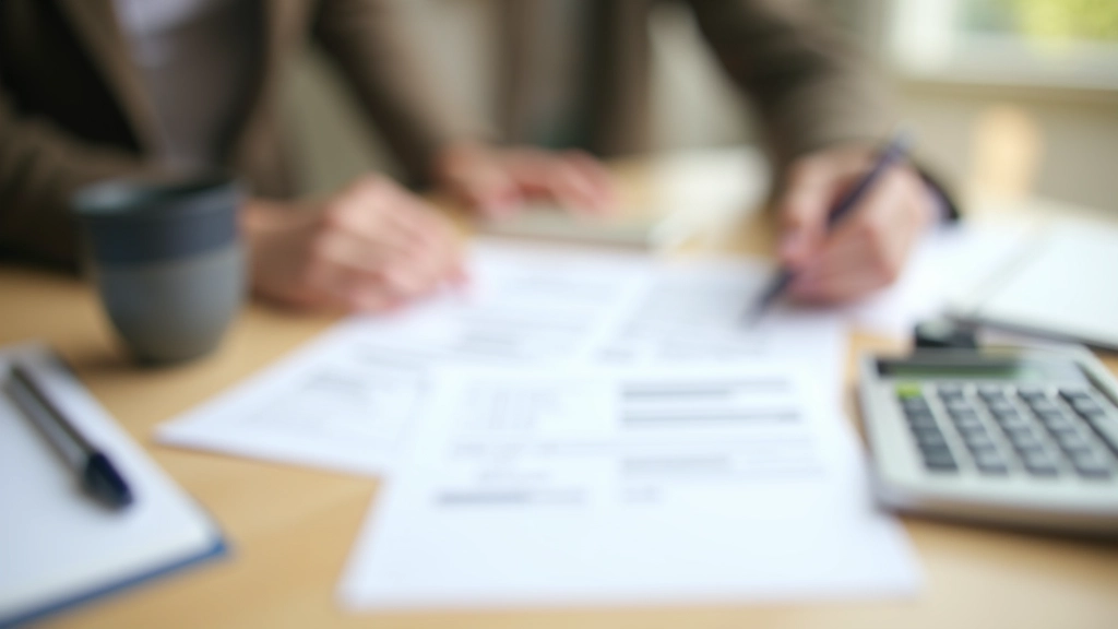 Espace de planification financière avec documents et outils budgétaires sur un bureau moderne